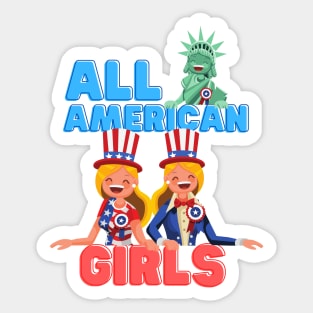 all american girls messy bun u Sticker